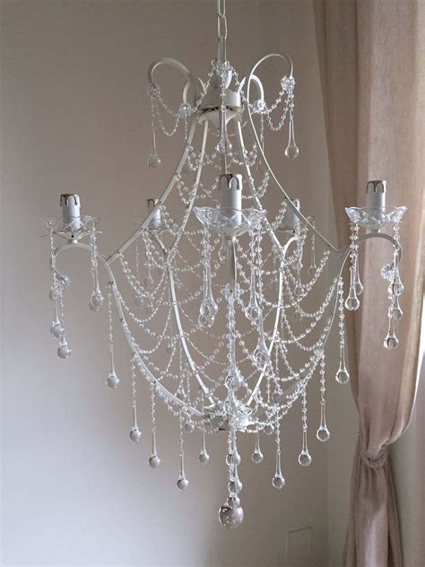 Sissie Ivory Chandelier Murano Glass Drops And Beaded Swags Lorella Dia