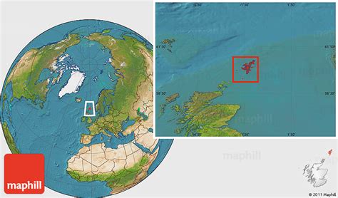 Satellite Location Map Of Shetland Islands