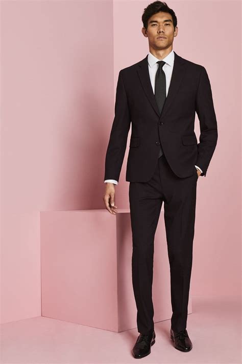 Contemporary Mens Modern Fit 3 Piece Suit Plum Shop All Workwear