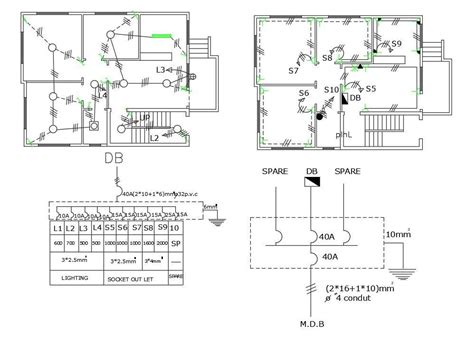 3 Bhk House Electrical Plan With Power Supply Diagram Cadbull