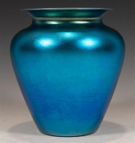 Sold At Auction Durand Blue Iridescent Art Glass Vase 1710 6 Circa