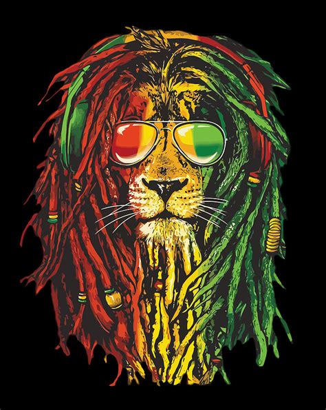 Rasta Lion Cool Dreadlock Rastafari T For Rasta Lover Digital Art By
