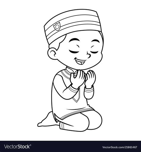 Moslem Boy Praying Dua With Sincerity Bw Download A Free Preview Or