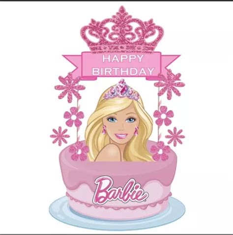 BARBIE PRINCESS TIARA Birthday Cake Topper Cupcake Toppers Decoration