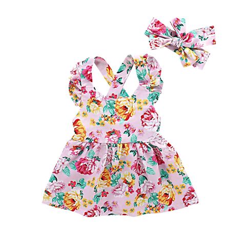 Summer Infant Toddler Kid Girls Dress Floral Dress Princess Backless