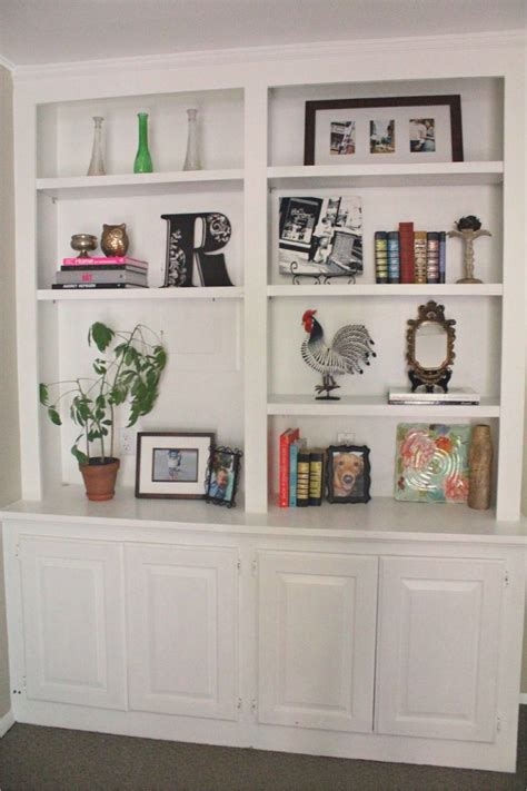 Decorating Built In Shelves Bookshelves In Living Room Intended For