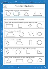 Properties Of Polygons Math Practice Worksheet Grade