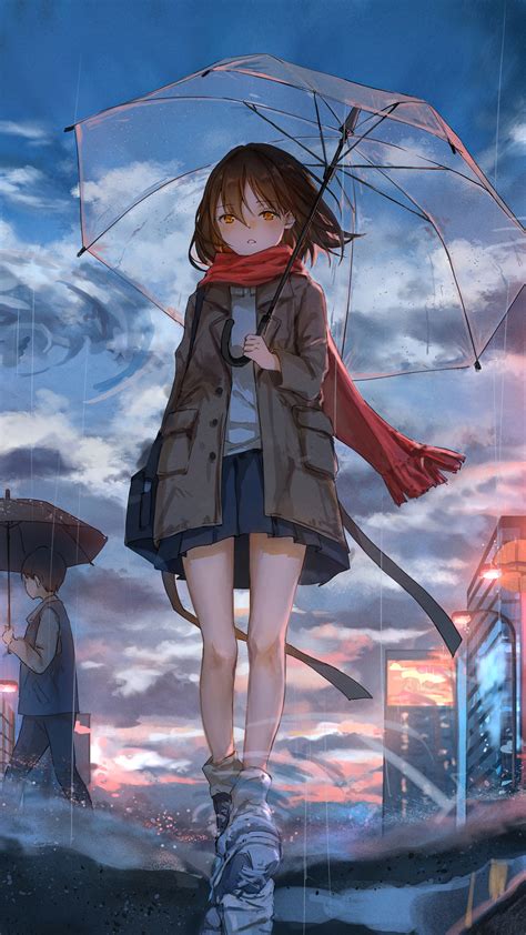 Anime Girl Walking In Rain Ericvisser