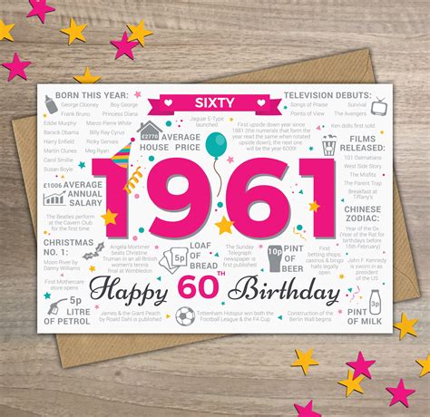 Happy 60th Birthday Womens Female Sixty Greetings Card Etsy