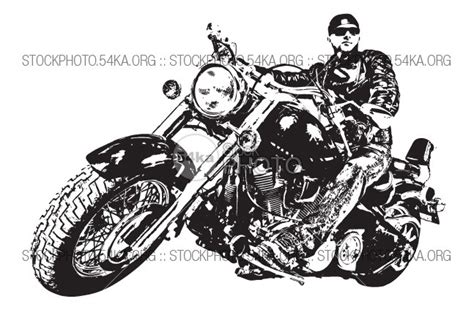 Bikerman Man On A Motorcycle Vector Graphics Vector Art Graphics