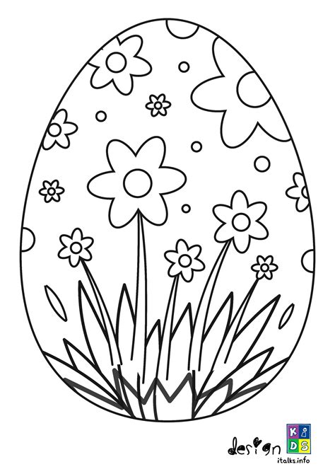 The easter egg coloring pages at coloring.ws offer a combination of completely blank easter eggs and eggs with basic designs. Easter Egg and Flower Coloring Page For Girls in 2020