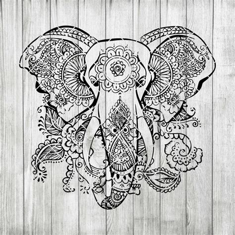 Mandala Svg Elephants Mandala svg, Zentangle Elephants svg, Intricate