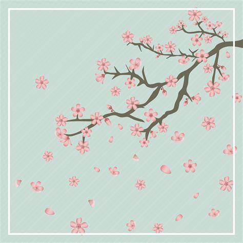 Flat Cherry Blossom Background Vector Illustration 272185 Vector Art At