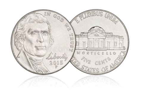 Five Cents Nickel Coin Stock Photo Image Of Back Jefferson 83770860