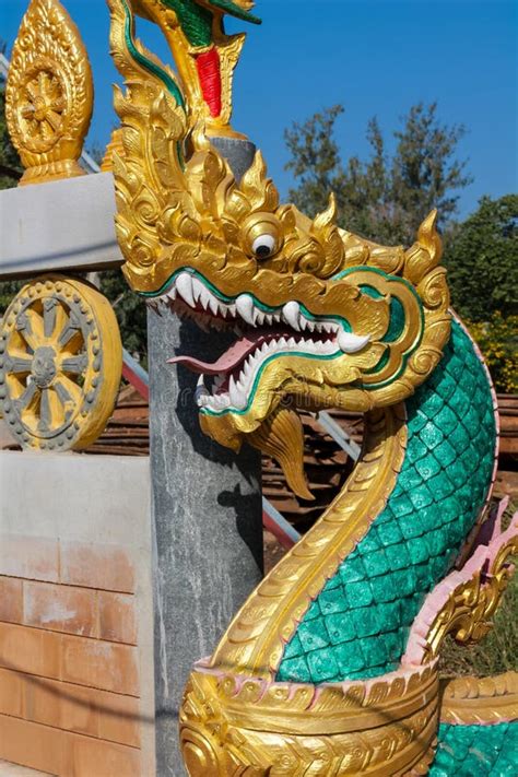 Asian Dragon In Thai Buddhist Wat Temple Stock Photo Image Of Animal