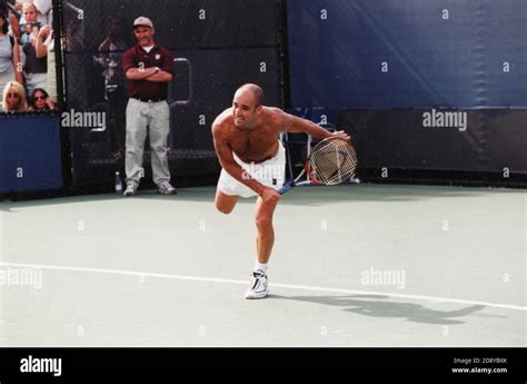 American Tennis Player Andre Agassi Playing At The Us Open New York