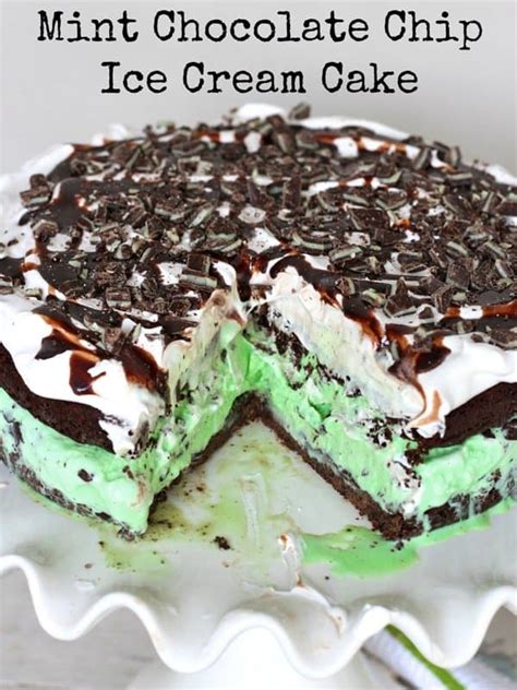 Mint Chocolate Chip Ice Cream Cake The Bakermama