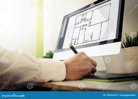Architect Designing A House Stock Photo Image Of Engineer Design