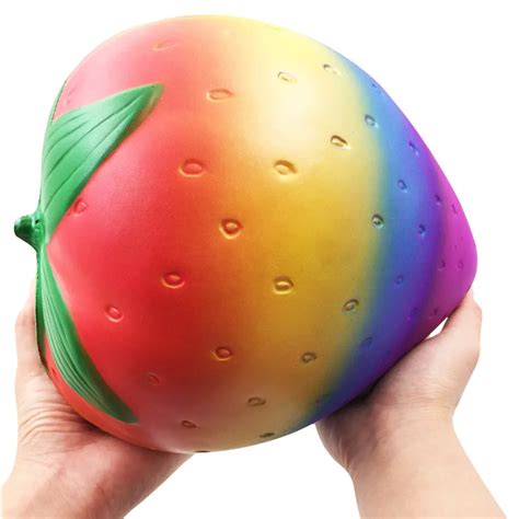 Jumbo Super Giant Soft Rainbow Strawberry Slow Rising Squishies Toy