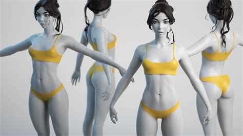 3d Model Female Basemesh 01 Vr Ar Low Poly Cgtrader