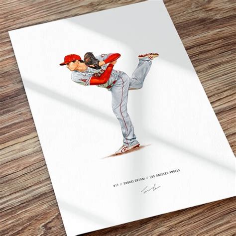 Shohei Ohtani Poster Los Angeles Angels Poster Canvas Etsy