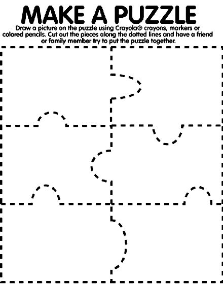 Puzzles jigsaw printable puzzle coloring piece cut animals drawing rompecabezas worksheets activities animal pieces puppet template butterfly ausmalbilder preschool colorear template. Make A Puzzle Coloring Page | crayola.com