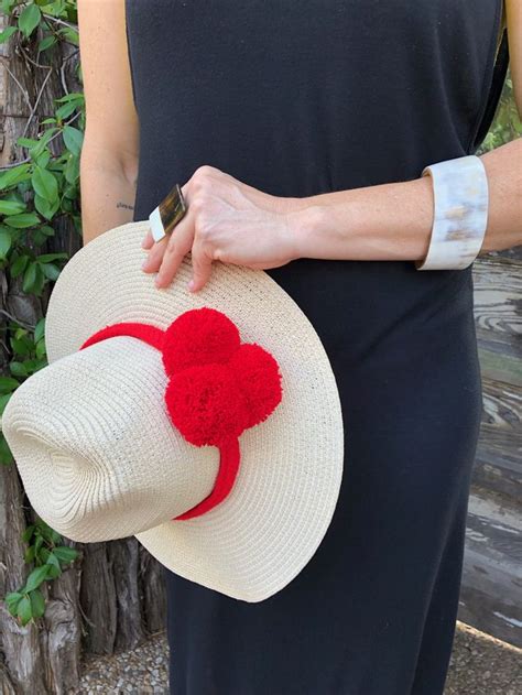 Pom Pom Braided Hat Band In Red In 2020 Hat Band Pom Pom Hats