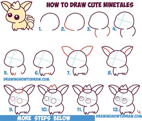 The following simple step by step drawing. How to Draw Cute / Kawaii / Chibi NineTales from Pokemon in Easy Step by Step Drawing Tutorial ...