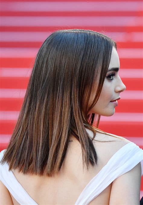 Lily Collins Medium Straight Cut Lily Collins Hair Looks
