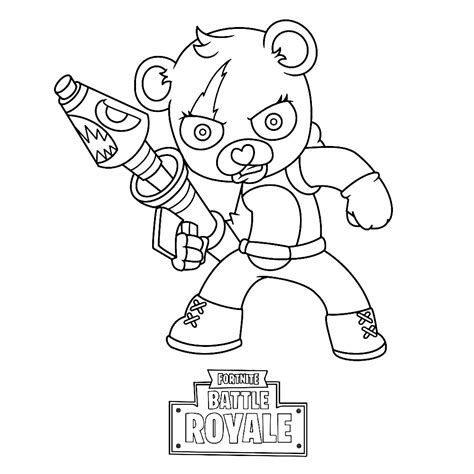 Fortnite coloring pages | print and color.com. Leuk voor kids (Fun for kids) - mini Cuddle Bear Teamleader