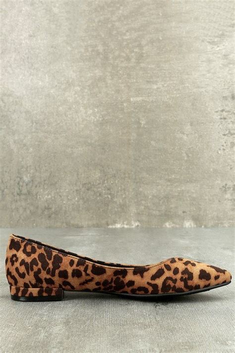 Gavin Tan Leopard Print Pointed Flats Suede Flats Vegan Shoes Women