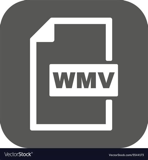 The Wmv Icon Video File Format Symbol Flat Vector Image