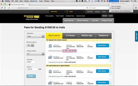 Western Union Foreign Exchange Rate Today