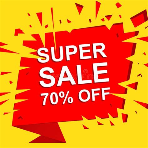 Big Sale Poster With Super Sale 70 Percent Off Text Advertising Vector