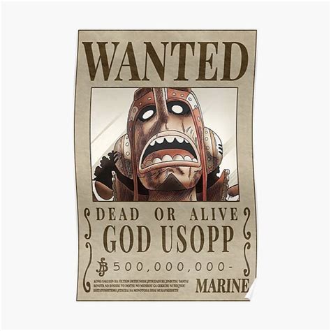 Usopp Wanted Poster Post Wano Updated Bounty Poster Premium Matte Vertical Poster