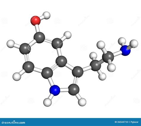 Molécula De La Serotonina Stock De Ilustración Ilustración De Sangre 26544718