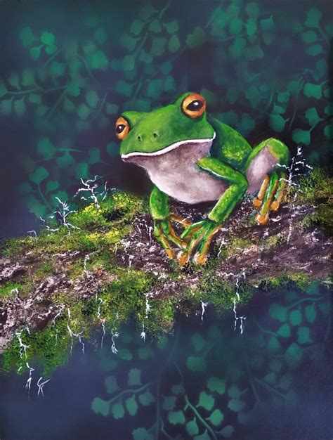 Green Frog Paintings In Acrylic Gerrys Paintbrush