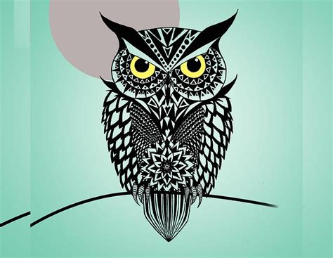beautiful owl artworks  premium templates