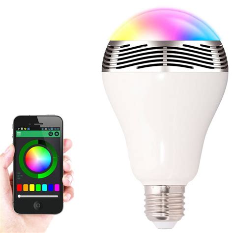 Speaker Bluetooth E27 Led Rgb Light Music Bulb Lamp Color