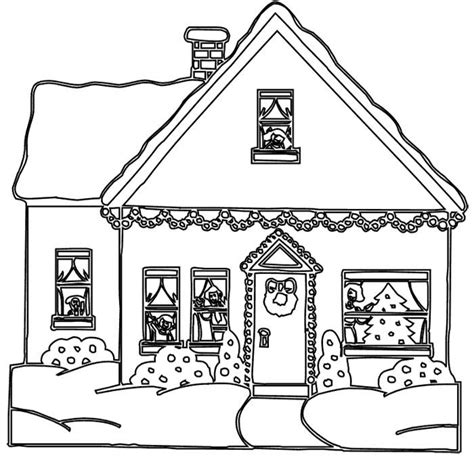 Christmas House Decoration Coloring Page Christmas Eve Pinterest
