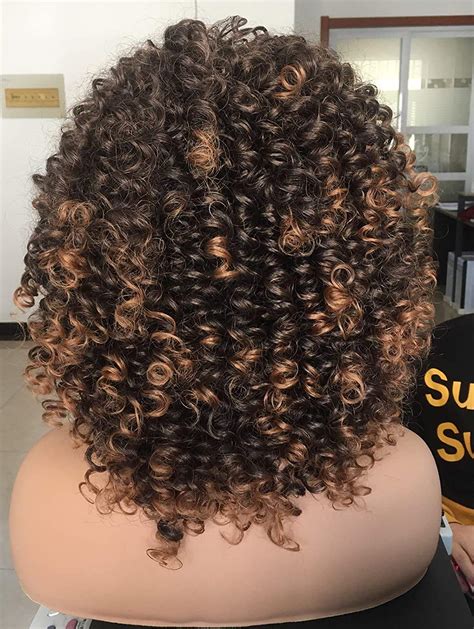 Buy Annivia Short Curly Wig For Black Women With Bangs Big Bouncy Fluffy Kinky Curly Wig Heat