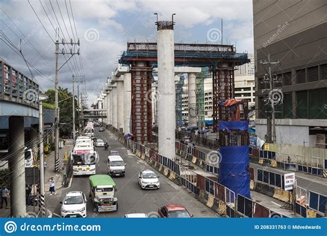 Quezon City Metro Manila Philippines Mrt 7 Under Construction Along
