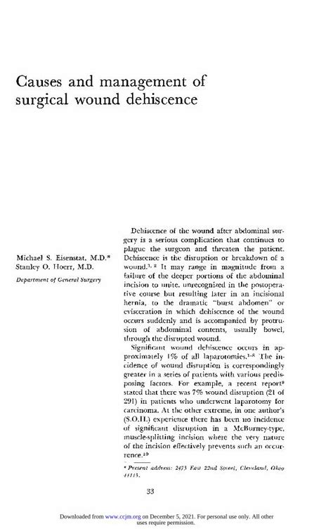 Pdf Causes And Management Of Surgical Wound Dehiscence Dokumentips