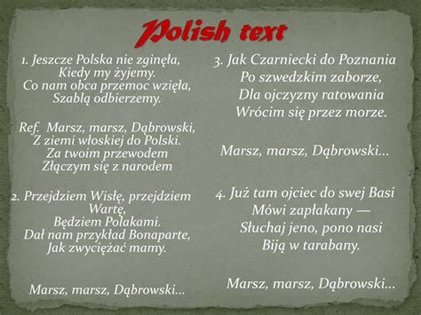 Ppt The National Anthem Of Poland Powerpoint Presentation Free Download Id