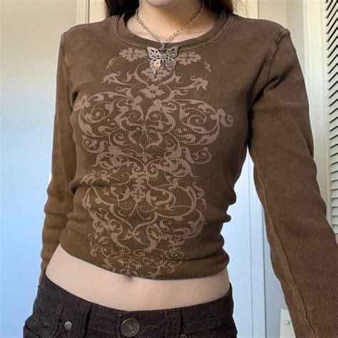 y2k long sleeve grunge basic crop top and sexy graphic t shirt etsy uk y2k long sleeve grunge