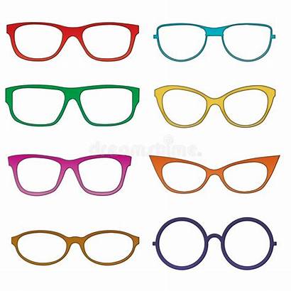 Glasses Cartoon Illustration Vector Frames Colorful Coloful