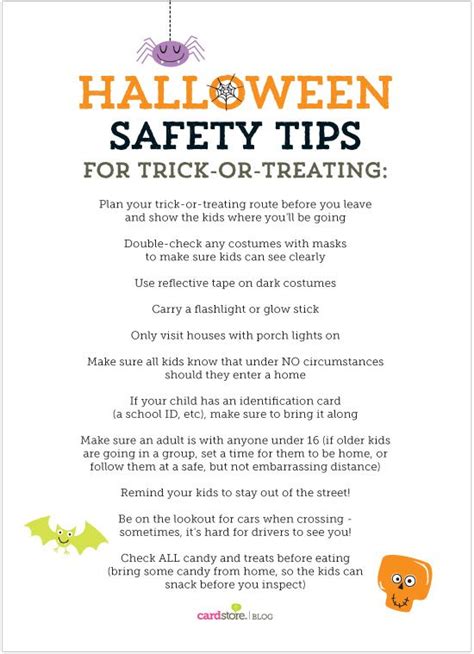 Halloween Safety Tips For Trick Or Treating Free Printable Download