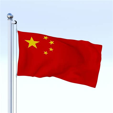3d Asset Animated Chinese Flag Cgtrader