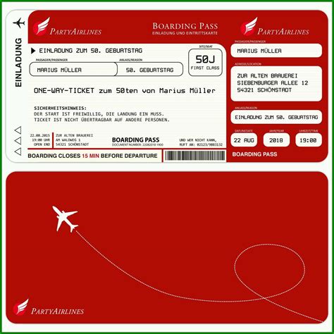 Flugticket geschenk vorlage amuesant flugticket vorlage. Schockieren Einladungskarten Zum Geburtstag Als Flugticket ...