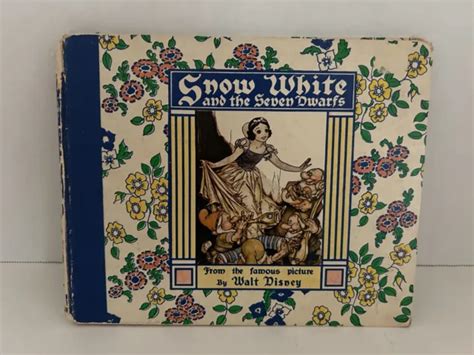 Vintage Snow White And The Seven Dwarfs Book 1938 Grossetdunlap Walt